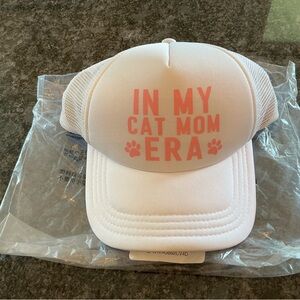 White Cat Mom Era Trucker Cap